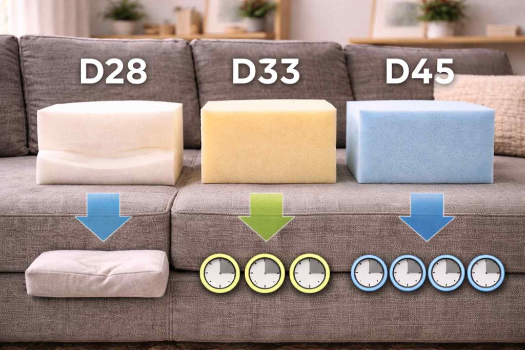 Durabilidade da espuma por densidade