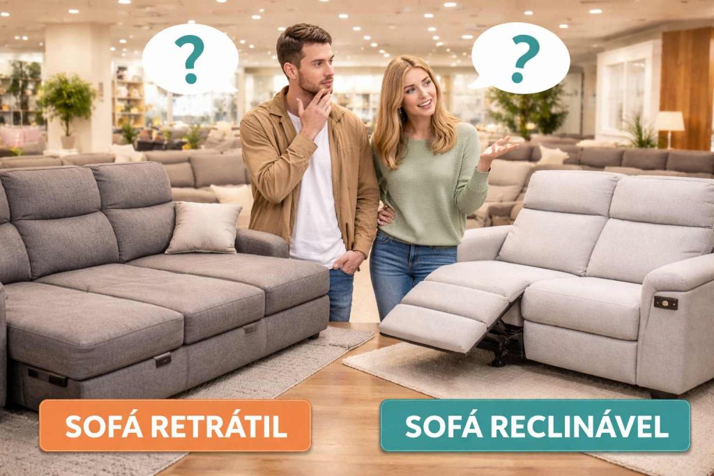 Diferença entre sofá retrátil e sofá reclinável