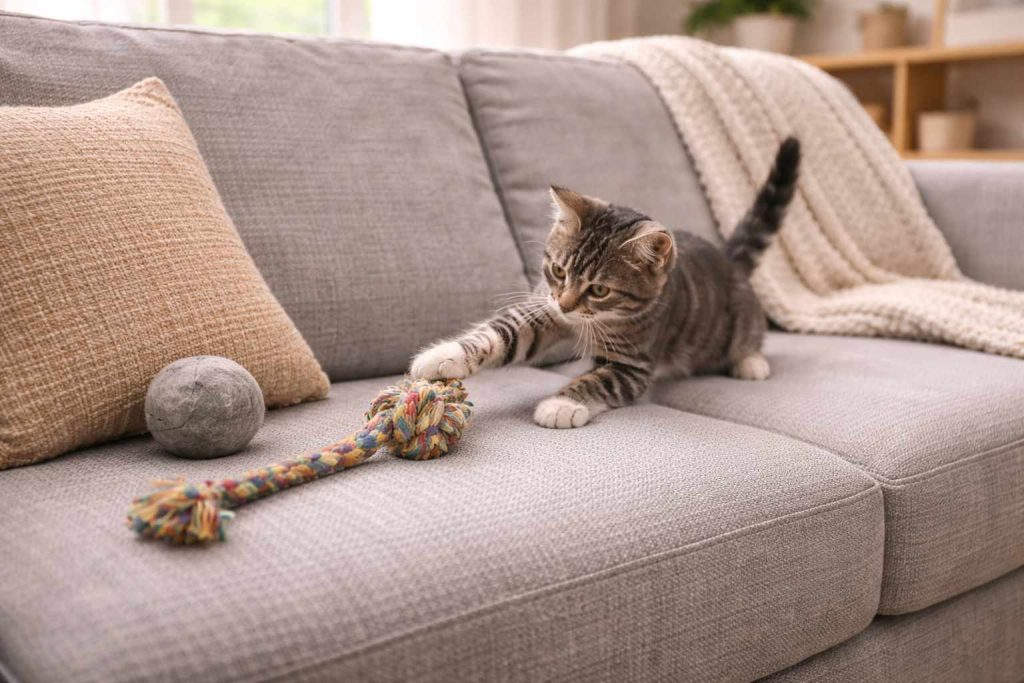 Tecidos de trama fechada: melhor tecido para sofá com gato
