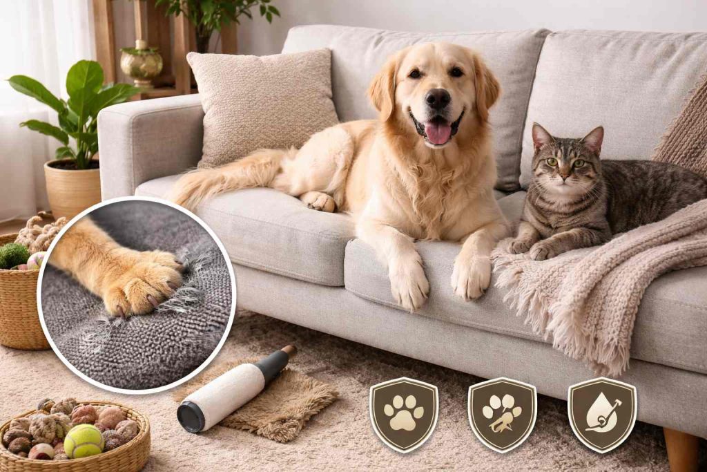 Melhor tecido para sofá em casas com pets