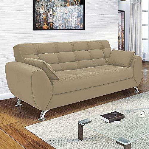         Sofá 3 Lugares Larissa II Suede Bege - única       
