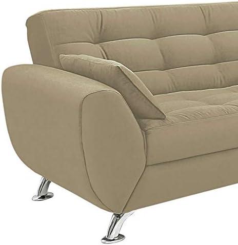        Sofá 3 Lugares Larissa II Suede Bege - única       