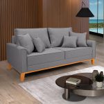 Sofá Living Benny Cinza — review completo